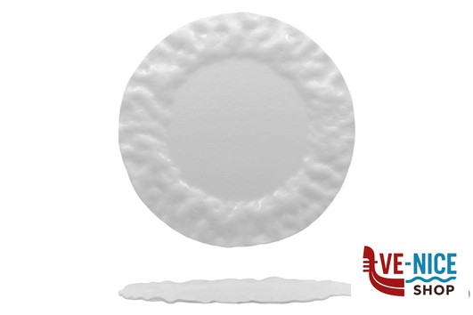 ceramica CLOUD - PIATTO VETRO BIANCO PIANO CM 30 BIANCO LUCIDO IMPORT TAVOLA PROFESSIONAL