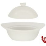 porcellana COCOTTE BIANCA OVALE CON COPERCHIO CM.16,6X14,3XH.9 BA0260 IMPORT TAVOLA PROFESSIONAL