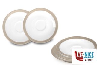 porcellana COFFEE E CO.-TORTORA CONFEZIONE 6 PIATTINI CAFFE CM.12 A4183Y123T46 IMPORT TAVOLA PROFESSIONAL