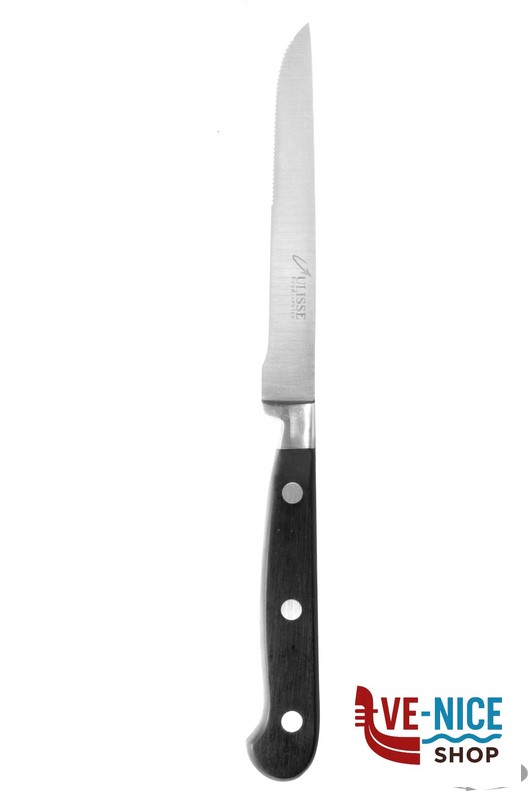 altri materiali COLTELLO BISTECCA SEMI-SEGHETTATO E RIVETTATO IN ACCIAIO INOX RIVETTATO ULISSE - immagine 2