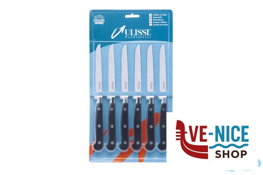 altri materiali COLTELLO BISTECCA SEMI-SEGHETTATO E RIVETTATO IN ACCIAIO INOX RIVETTATO ULISSE - immagine 3