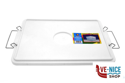 contenitori COPERCHIO CON MANICO PER CASSETTA SOVRAPPONIBILE CM 62X40 BIANCO GIGANPLAST