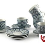 porcellana CUPS NEW-SET 6 TAZZE CAFFE CON PIATTO ASSORTITE  JY-TNCS03 IMPORT TAVOLA