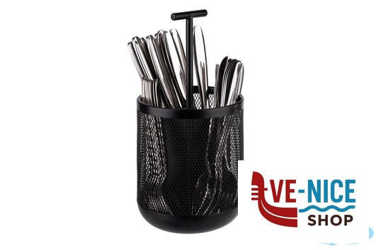 inox DART- CESTINO IN METALLO A 3 COMPARTIMENTI DIAMETRO CM 12 H 25 NERO, INSERTI IN SILICONE APS ASSHEUER POTT GMBH E CO KG - immagine 3