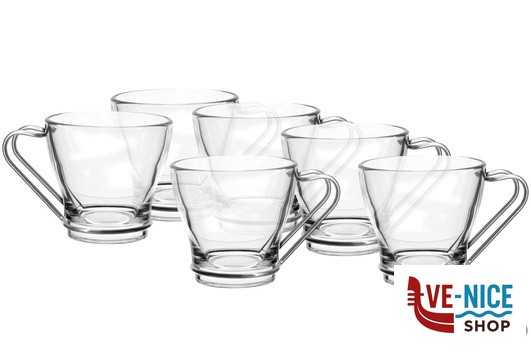 tazze da caffe' DEBORA - CONFEZIONE 6 TAZZE CAFFE CL 11 MANICO INOX BORGONOVO