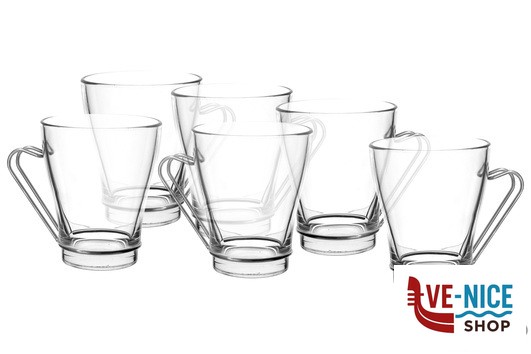 tazze da te' DEBORA - CONFEZIONE 6 TAZZE THE CL 24 MANICO INOX BORGONOVO