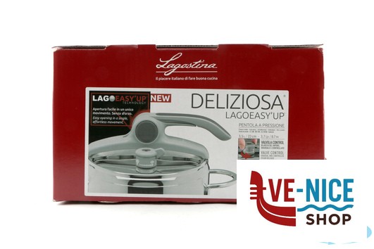 inox DELIZIOSA EASYUP-PENTOLA A PRESSIONE CM 22 LT 3,5 10522 LAGOSTINA - immagine 4