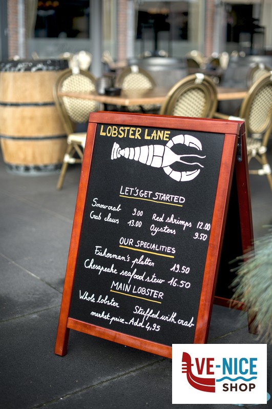 arredamento DELUXE - LAVAGNA DA TERRA DOPPIA CORNICE COLOR MOGANO, AREA LAVAGNA CM 47X67 MISURE COMPLESSIVE CM 85X55X54,5 SBD-M-85 SECURIT - immagine 2