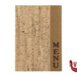 porta menu DESIGN EFFETTO SUGHERO-PORTAMENU A4 CON ELESTICO PER CONTENERE GLI INSERTI CONTIENE MAX 10 PAGINE 1 INSERTO INCLUSO SECURIT