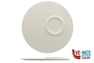 ceramica DEVA BIANCO-PIATTO FLAT GOURMET ASIMMETRICO CM 30 ALLUMINA IMPORT TAVOLA PROFESSIONAL