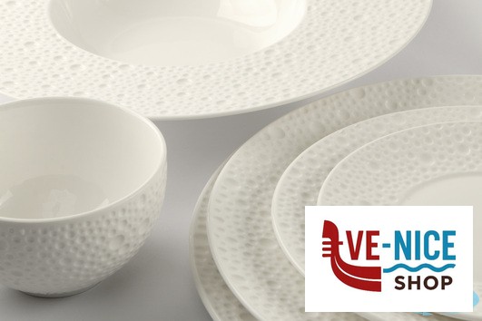 ceramica DEVA BIANCO-PIATTO PIANO GOURMET CM 28 IMPORT TAVOLA PROFESSIONAL - immagine 3