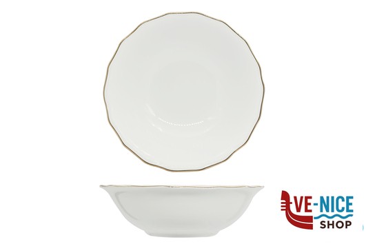 insalat zuppiere sals antipast DIANA GOLD - INSALATIERA CM 23 CON DOPPIO FILO ORO AL BORDO 3MM E AL MARLY 1MM IMPORT TAVOLA PROFESSIONAL