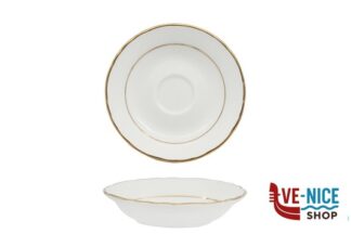tazze da caffe' DIANA GOLD - PIATTINO TAZZA CAFFE CM 12 CON DOPPIO FILO ORO AL BORDO 3MM E AL MARLY 1MM IMPORT TAVOLA PROFESSIONAL