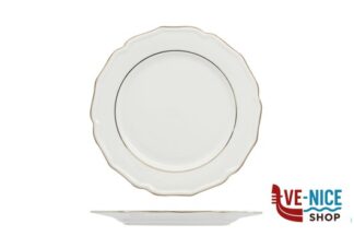 frutta DIANA GOLD - PIATTO FRUTTA CM 22 CON DOPPIO FILO ORO AL BORDO 3MM E AL MARLY 1MM IMPORT TAVOLA PROFESSIONAL