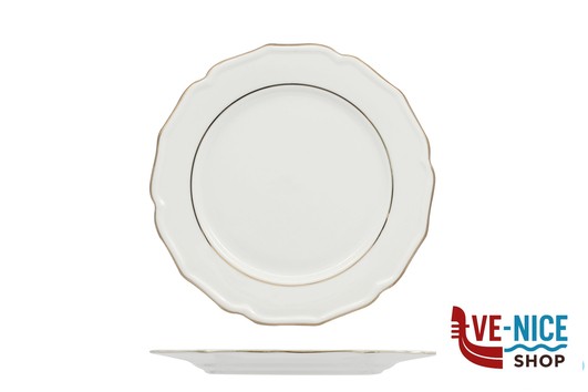 frutta DIANA GOLD - PIATTO FRUTTA CM 22 CON DOPPIO FILO ORO AL BORDO 3MM E AL MARLY 1MM IMPORT TAVOLA PROFESSIONAL