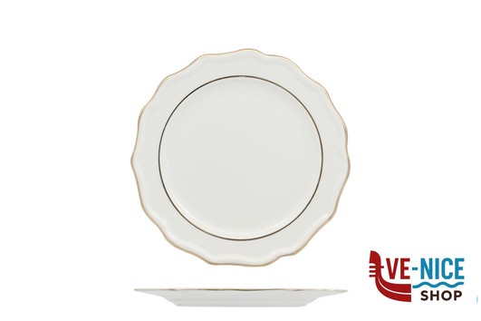 piano DIANA GOLD - PIATTO PANE CM 17 CON DOPPIO FILO ORO AL BORDO 3MM E AL MARLY 1MM IMPORT TAVOLA PROFESSIONAL