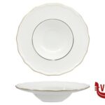 fondo DIANA GOLD - PIATTO PASTA BOWL CM 28 CON DOPPIO FILO ORO AL BORDO 3MM E AL MARLY 1MM IMPORT TAVOLA PROFESSIONAL