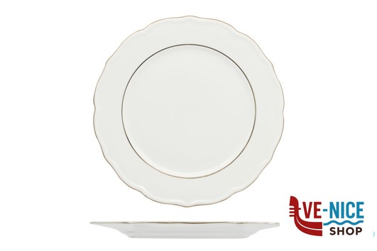 piano DIANA GOLD - PIATTO PIANO CM 27,5 CON DOPPIO FILO ORO AL BORDO 3MM E AL MARLY 1MM IMPORT TAVOLA PROFESSIONAL