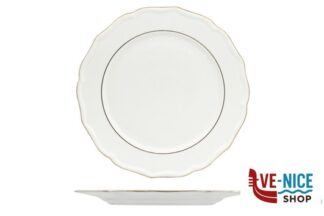 piano DIANA GOLD - PIATTO PIANO CM 32,5 CON DOPPIO FILO ORO AL BORDO 3MM E AL MARLY 1MM IMPORT TAVOLA PROFESSIONAL