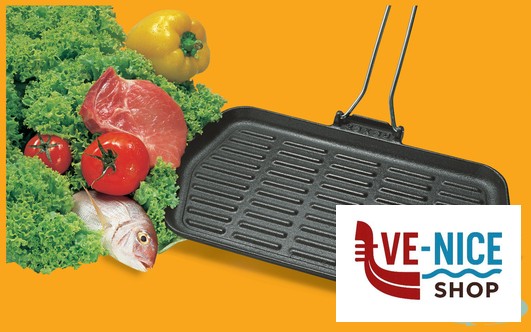 piastre per cottura DIETELLA - BISTECCHIERA GHISA RETTANGOLARE CM 36X23 ANCHE PER INDUZIONE ILSA - immagine 2