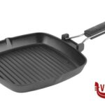 antiederente DIETIGRILL INDUCTION BISTECCHIERA QUADRA CM 26X26 IN ALLUMINIO PRESSOFUSO RIVESTIMENTO ANTIADERENTE FONDO PER INDUZIONE ILSA