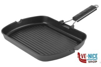 antiederente DIETIGRILL INDUCTION BISTECCHIERA RETTANGOLARE CM 25X35 IN ALLUMINIO PRESSOFUSO RIVESTIMENTO ANTIADERENTE FONDO PER INDUZIONE ILSA