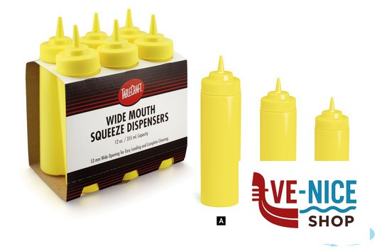 preparazione cibi DISPENSER PLASTICA 6 PEZZI BASE LARGA GIALLO 236ML TABLECRAFT - immagine 4