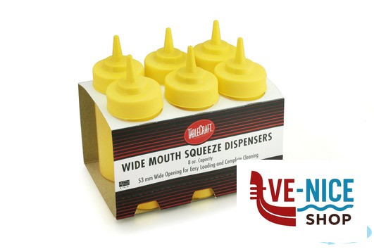 preparazione cibi DISPENSER PLASTICA 6 PEZZI BASE LARGA GIALLO 236ML TABLECRAFT - immagine 2