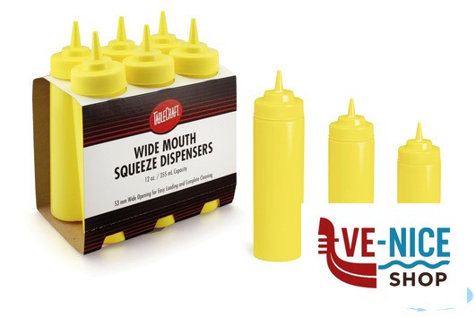 preparazione cibi DISPENSER PLASTICA 6 PEZZI BASE LARGA GIALLO 236ML TABLECRAFT - immagine 3