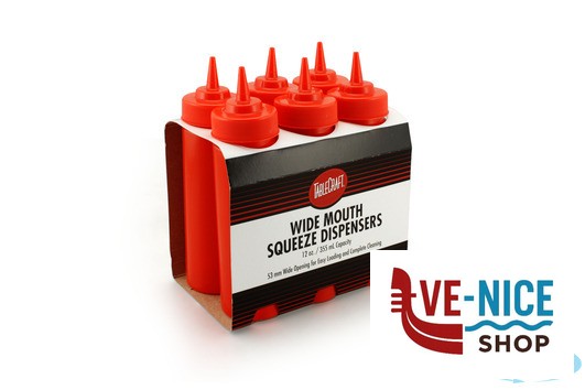 preparazione cibi DISPENSER 6 PEZZI BASE LARGA ROSSO 350ML TABLECRAFT - immagine 2