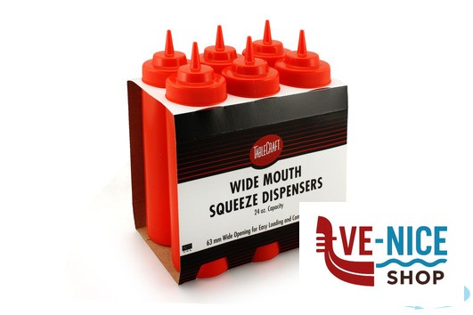 preparazione cibi DISPENSER 6 PEZZI BASE LARGA ROSSO.709ML TABLECRAFT - immagine 2