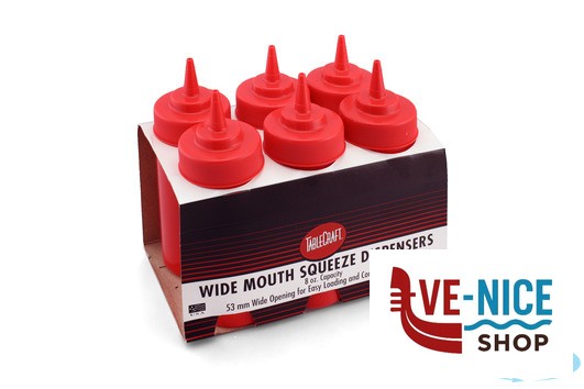 preparazione cibi DISPENSER 6 PEZZI.BASE LARGA ROSSO.236ML TABLECRAFT - immagine 2