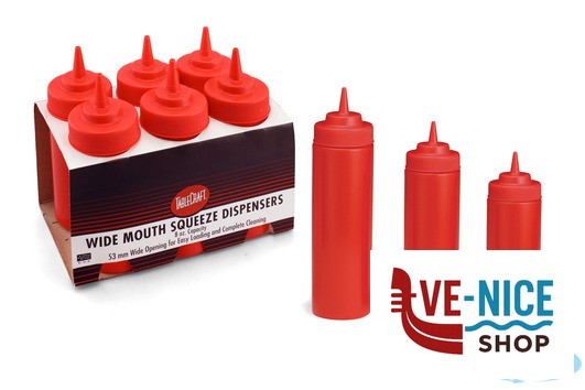 preparazione cibi DISPENSER 6 PEZZI BASE LARGA ROSSO 350ML TABLECRAFT - immagine 3