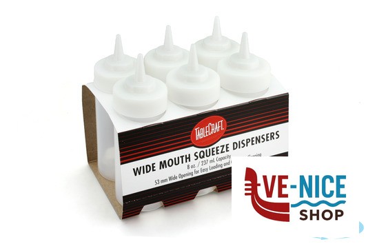 preparazione cibi DISPENSER 6 PEZZI BASE LARGA TRASPARENTE 236ML C10853C TABLECRAFT - immagine 2