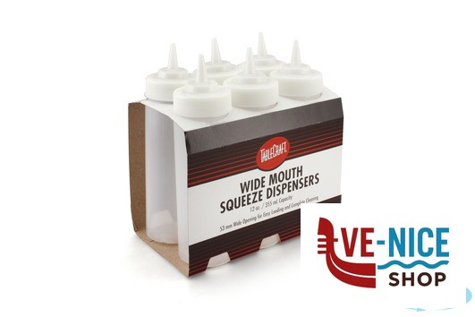 preparazione cibi DISPENSER 6 PEZZI BASE LARGA TRASPARENTE 354ML C11253C TABLECRAFT - immagine 2