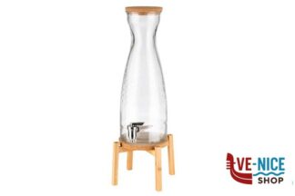 caraffe/decanter DISPENSER BEVANDE CON RUBINETTO INOX E COPERCHIO IN SUGHERO, COMPRENSIVO DI BASE IN LEGNO E SUGHERO SOTTOBICCHIERE APS  ASSHEUER POTT GMBH E CO KG