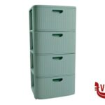 cassettiere DOMUS-CASSETTIERA 4 CASSETTI CM 40X40H.80 COLOR GREEN TEA STEFANPLAST
