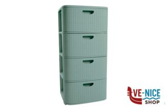 cassettiere DOMUS-CASSETTIERA 4 CASSETTI CM 40X40H.80 COLOR GREEN TEA STEFANPLAST