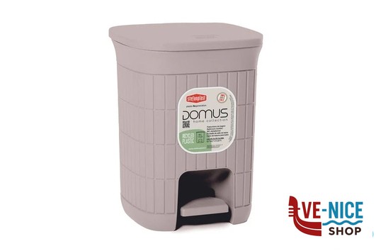 pattumiere DOMUS-PATTUMIERA BAGNO LT.6 CM 20X20XH.28 GREIGE STEFANPLAST