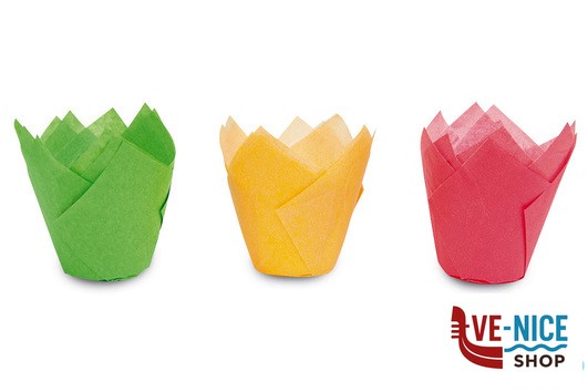 preparazione cibi EASY BAKE-SET 12 MUFFIN TULIP CM.7,5 15752 - CARTA GUARDINI