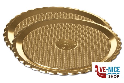 preparazione cibi EASY BAKE-SET 2 SOTTOTORTA ROTONDI ORO IN PLASTICA CM.28 15764 GUARDINI