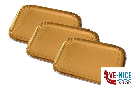 preparazione cibi EASY BAKE-SET 3 VASSOI RETTANGOLARI ORO CM.23X31 15745 GUARDINI