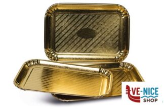 preparazione cibi EASY BAKE-SET 3 VASSOI RETTANGOLARI ORO CM.19X28 GUARDINI