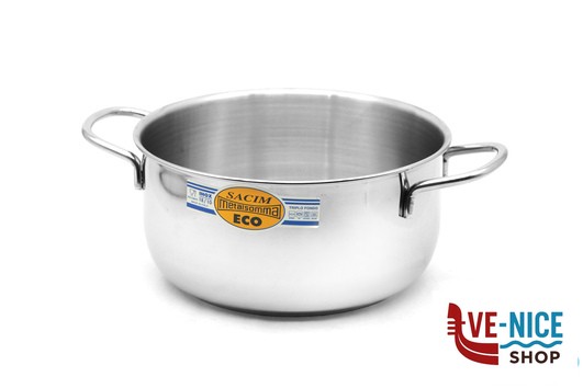 inox ECO - CASSERUOLA FONDA 2MANICI CM20 INOX 205-20 METALSOMMA