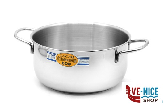 inox ECO - CASSERUOLA FONDA 2MANICI CM24 INOX 205-24 METALSOMMA
