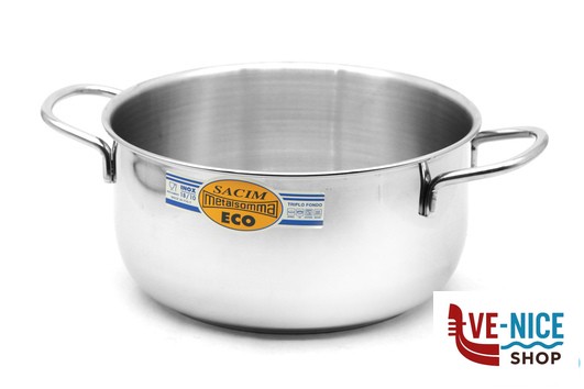 inox ECO - CASSERUOLA FONDA 2MANICI CM26 INOX 205-26 METALSOMMA