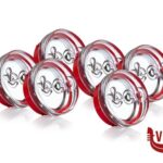 vetro ECO CONFEZIONE  6 TAPPI PER BOTTIGLIA COLORE ROSSO RCR CRISTALLERIA ITALIANA