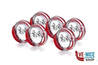 vetro ECO CONFEZIONE  6 TAPPI PER BOTTIGLIA COLORE ROSSO RCR CRISTALLERIA ITALIANA