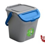 pattumiere ECO WAY-PATTUMIERA LT.28 GRIGIO-BLU CM 37X38,5XH41 IMPILABILE STEFANPLAST