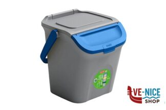 pattumiere ECO WAY-PATTUMIERA LT.28 GRIGIO-BLU CM 37X38,5XH41 IMPILABILE STEFANPLAST